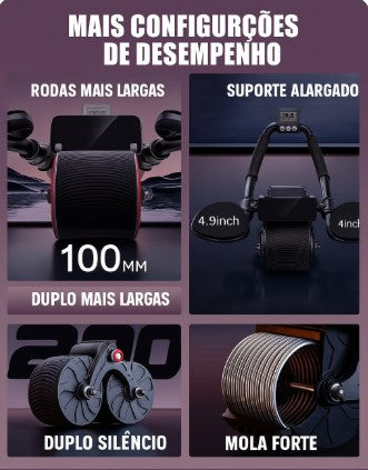 Aparelho Abdominal com Contador e Suporte para Celular AbRoller