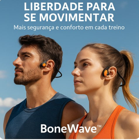 Fone de Ouvido de Condução Óssea BoneWave™
