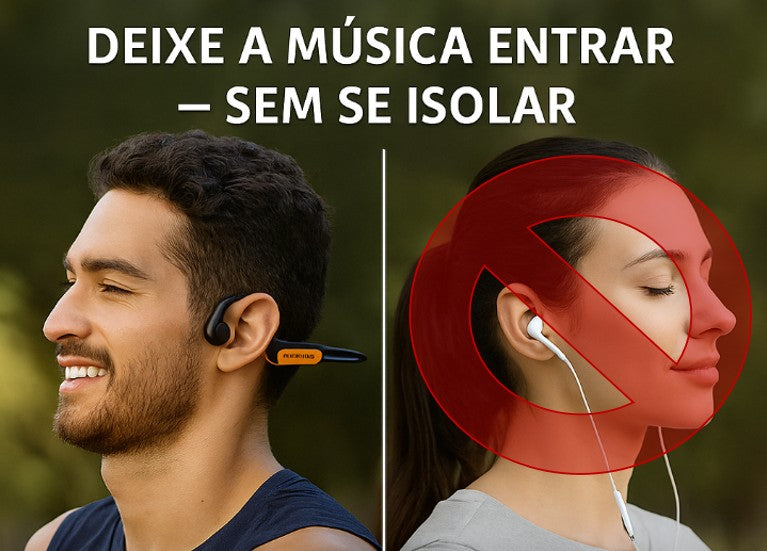 Fone de Ouvido de Condução Óssea BoneWave™