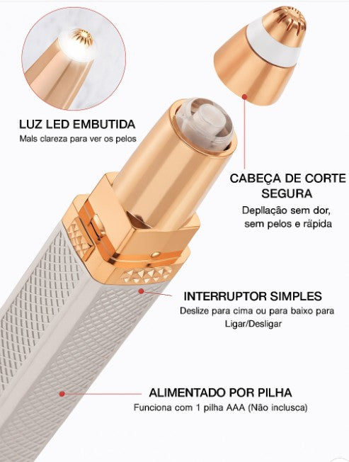Caneta Depiladora Facial Elétrica GlamSkin™
