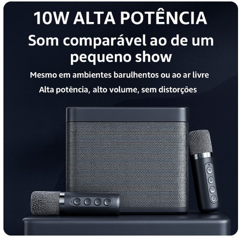 Karaokê Portátil com Microfones Sem Fio StageBox™