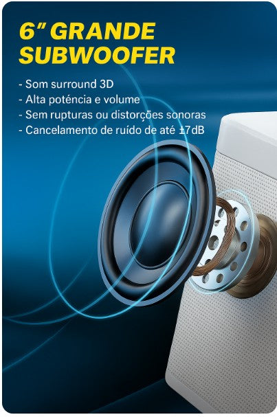 Karaokê Portátil com Microfones Sem Fio StageBox™