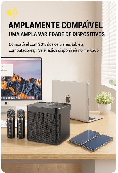 Karaokê Portátil com Microfones Sem Fio StageBox™